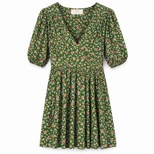 Trovata Birds Of Paradise Gia Cotton Mini Dress Green Ivy Floral Size Medium NWT